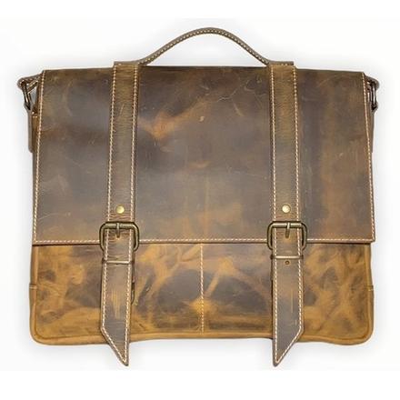 Deri Postacı Çantası Kahverengi-Taba