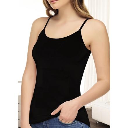 Elastan İp Askılı Siyah Bayan Atlet 2001 Model